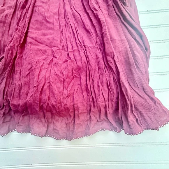 Free People Plum Backless Dress FloralEmbroidered BOHO Artsy Flow Babydoll Sz M - Picture 13 of 16